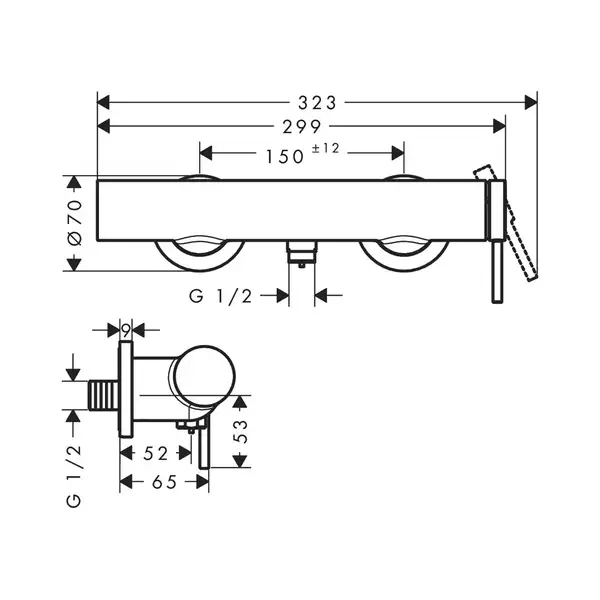 Hansgrohe Tecturis S Смеситель для душа, шлифованная бронза (73622140)