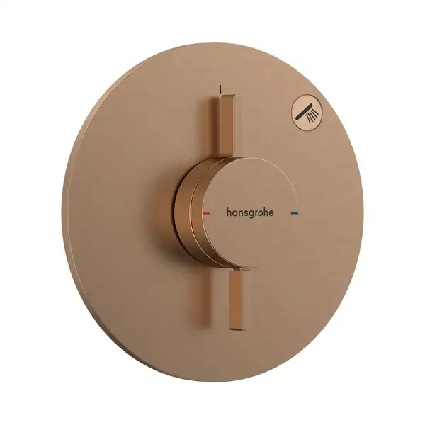 Смеситель скрытого монтажа на 1 потребитель Hansgrohe DuoTurn S (цвет - шлифованная бронза) 75618140