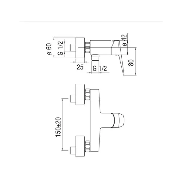 Змішувач для душу NOBILI BLUES BS101130CR  Nobili