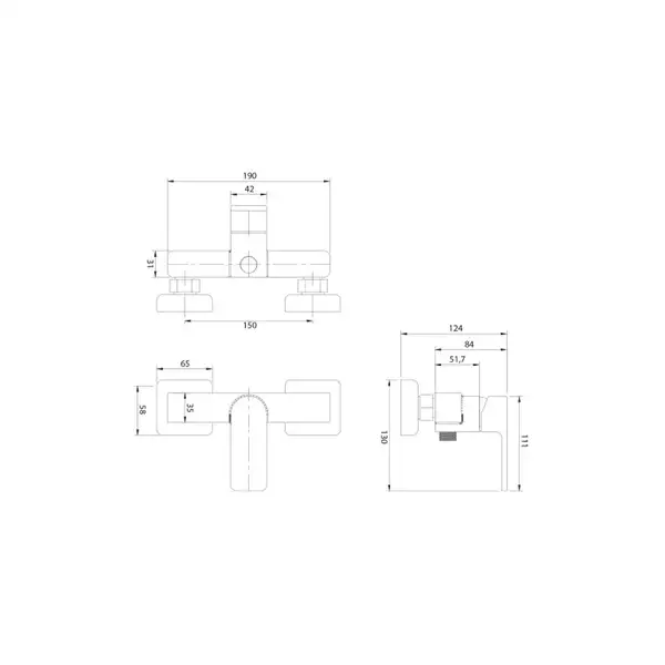 змішувач для душу Omnires Baretti black mat (BA7840BL) (BA7820BL)