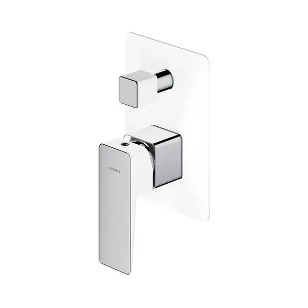 змішувач для ванни та душу прихованого монтажу Omnires Parma chrome/white (PM7435CRB)