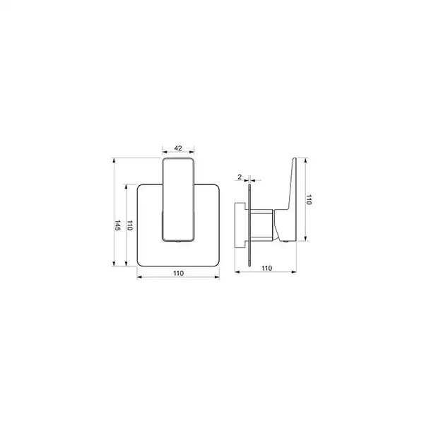 змішувач для душу прихованого монтажу Omnires Parma grafit (PM7445GR)