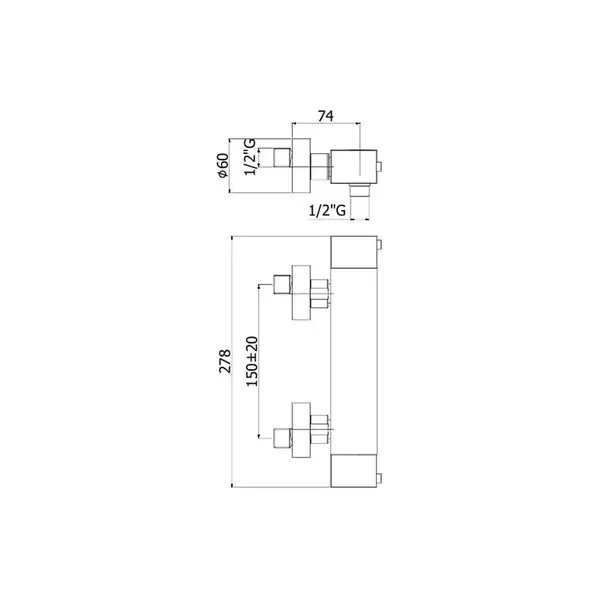 Термостат для душа Paffoni Level (цвет - хром), с душевым гарнитуром (LEQ268DCR)