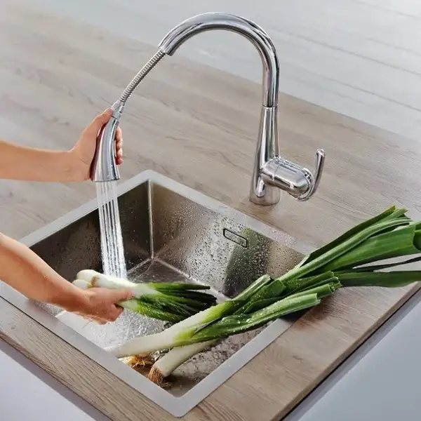 Сенсорный однорычажный смеситель для кухни 1/2 Grohe Zedra Touch (цвет - хром) (30219000) фото 4 Aquada.com.ua