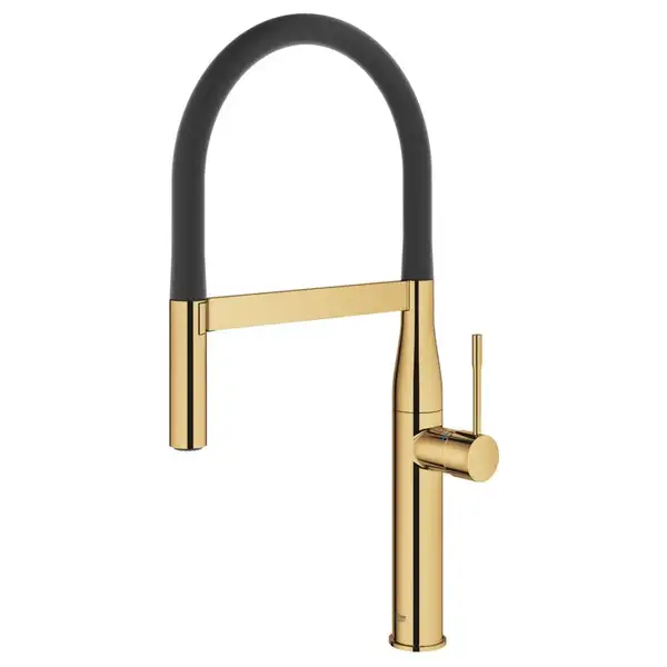 Змішувач для кухні Grohe Essence New висувний дворіжимний аератор, золото (30294GL0)