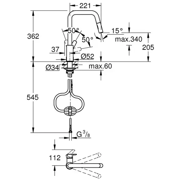 Grohe Eurosmart Смеситель для кухни, хром (30619000)