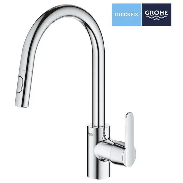 Змішувач одноважільний для кухонної мийки з витяжною лійкою Grohe Get 31484001