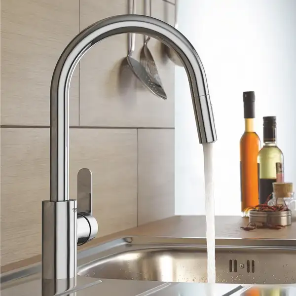 Змішувач одноважільний для кухонної мийки з витяжною лійкою Grohe Get 31484001