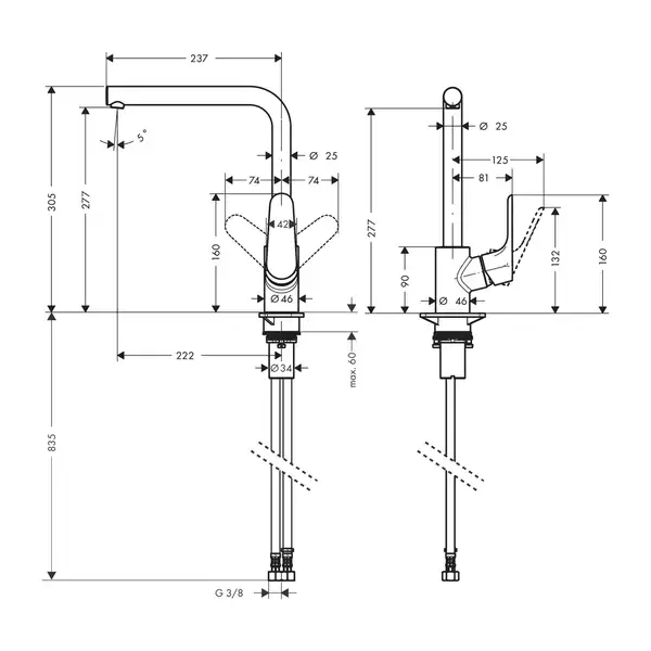 Hansgrohe Focus M41 Змішувач для кухні, хром (31827000)