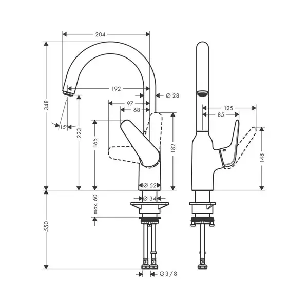 Hansgrohe Focus M421-H220 Змішувач для кухні, хром (71802000)