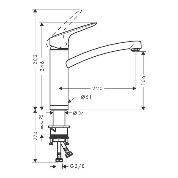 HANSGROHE Logis 160 Змішувач для кухні, хром (71833000)