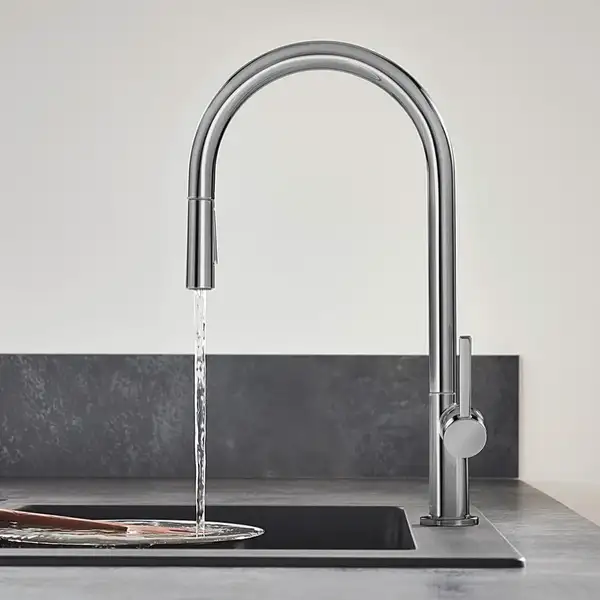 Змішувач для кухні Hansgrohe Talis 210 2jet з витяжним виливом Sbox, Brushed Black Chrome (72801340)