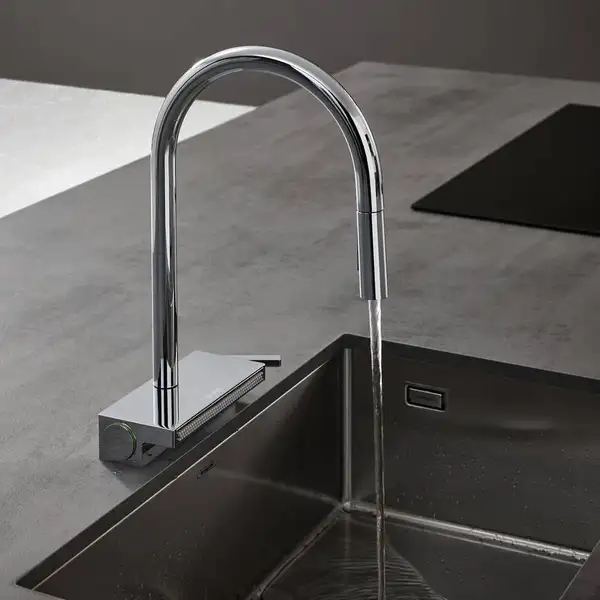 Змішувач кухонний Hansgrohe Aquno Select M81 170 3jet з витяжним зливом, Stainless Steel Finish (73837800)