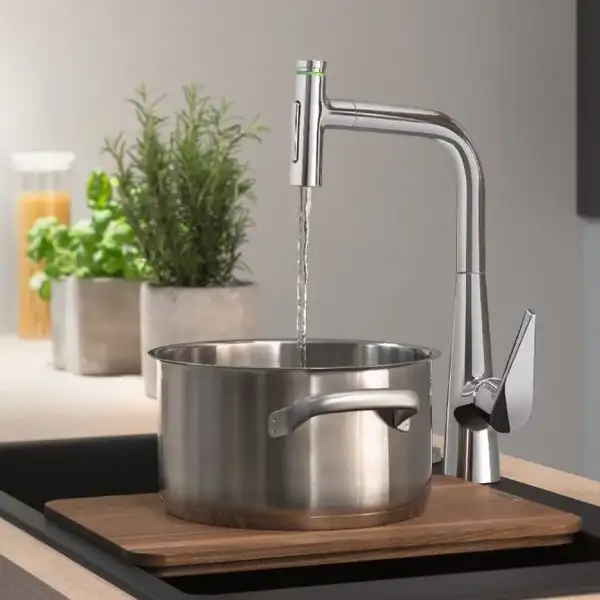 Змішувач кухонний Hansgrohe Talis 220 2jet з витяжним зливом Sbox, хром (73868000)