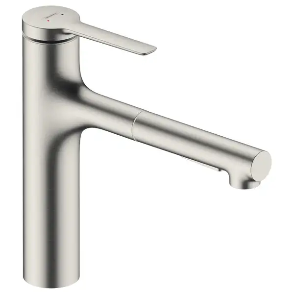 Кухонный смеситель, с вытяжным душем, 2 вида струи Hansgrohe Zesis M33 (цвет - сталь) 74801800
