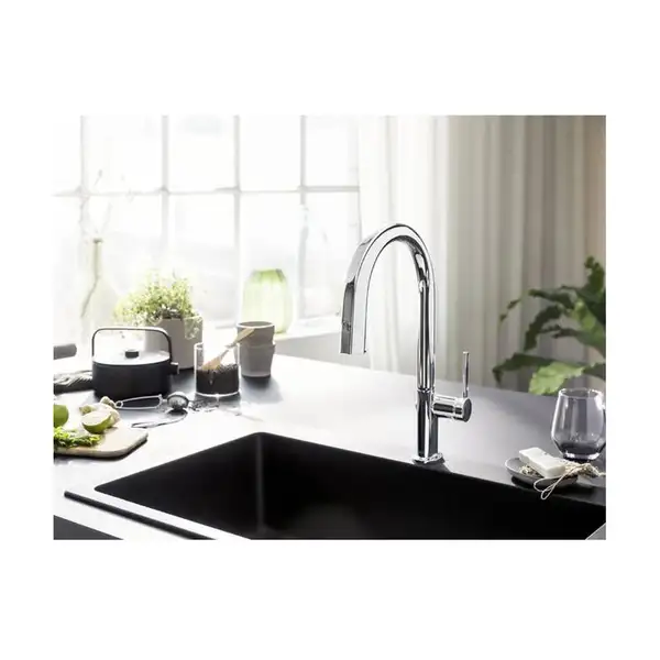 Змішувач кухонний Hansgrohe Aqittura M91 FilterSystem 210 1jet pull-out Sbox з картриджем Harmony, хром (76800000)