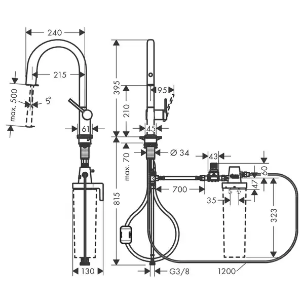 Hansgrohe Aqittura M91 Змішувач для кухні, хром (76803000)