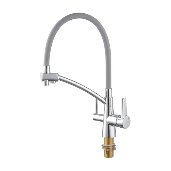 KOER KB-72003-01 Смеситель кухонный 2в1, хром/графит (KR3375)