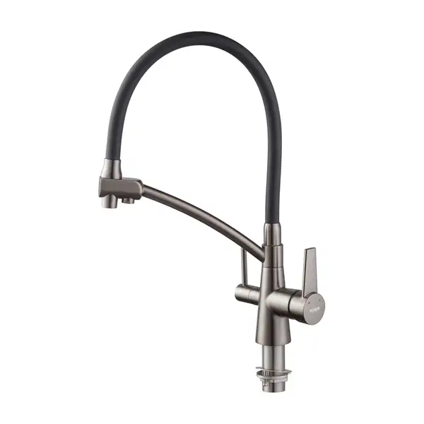 KOER KB-72003-07 Смеситель для кухни, черный/хром (KR3377)