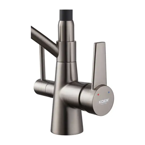 KOER KB-72003-07 Смеситель для кухни, черный/хром (KR3377)