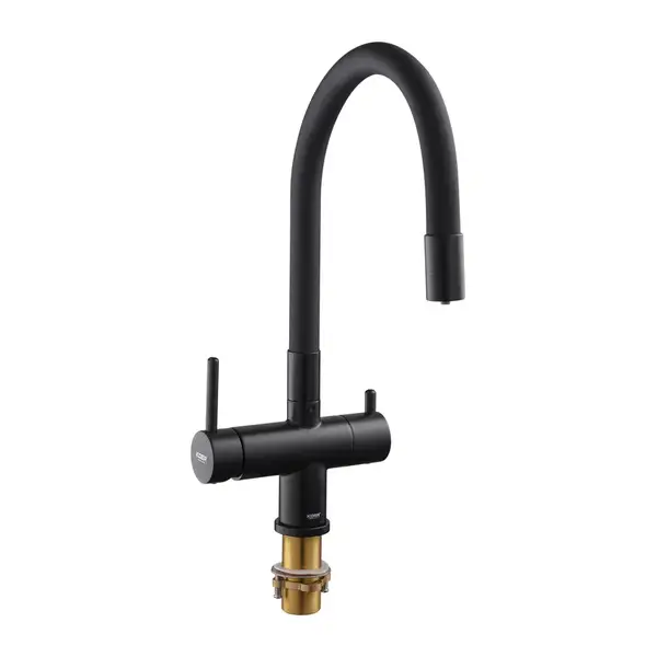 KOER KB-72002-05 Смеситель для кухни, черный/хром (KR3384)