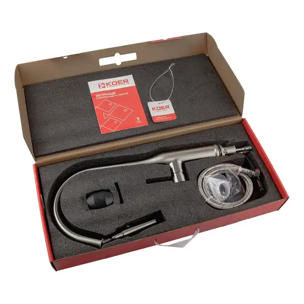 KOER KI-70004-02 Смеситель для кухни, нерж. сталь (KR3385)
