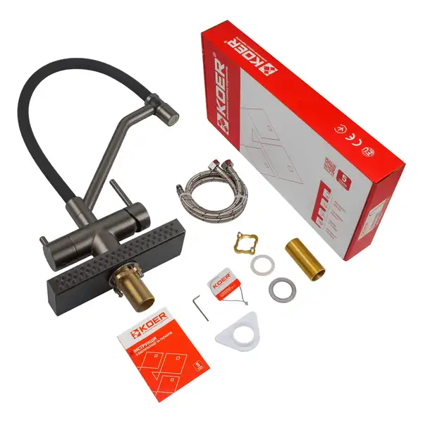 KOER KB-74027-07 Смеситель для кухни, черный (KR5203)