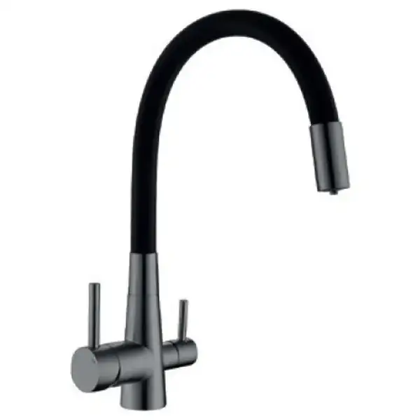 Змішувач для кухні Mixxus SUS-021 GRAPHITE REFL.BLACK з нерж.ст.SUS304 з вих.для пит.води (MI6215)