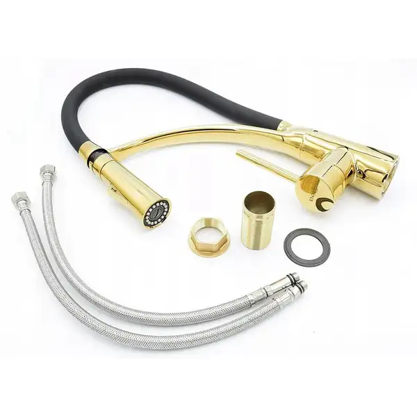 Смеситель для кухни REA GASPAR BLACK GOLD золотой высокий (REA-B1019)