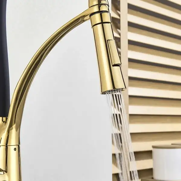 Смеситель для кухни REA GASPAR BLACK GOLD золотой высокий (REA-B1019)