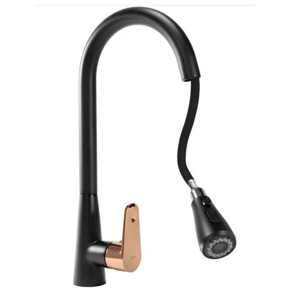 Смеситель для кухни REA MILD BLACK ROSE GOLD черный\розовое золото (REA-B4801)