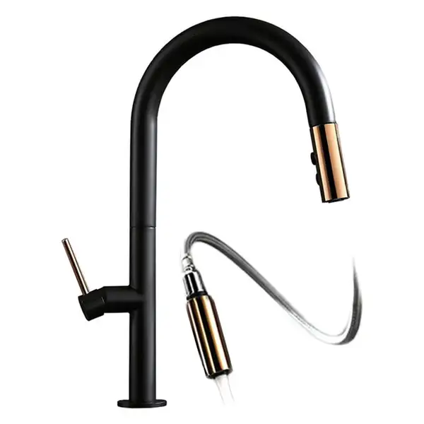 Смеситель для кухни REA  APOLLO BLACK ROSE GOLD (REA-B9600)