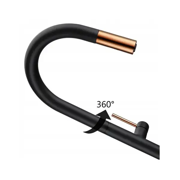 Смеситель для раковины (умывальника) REA APOLLO BLACK/ROSE GOLD черный / розовое золото высокий (REA-B9601)