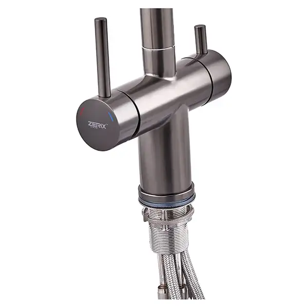 ZERIX LUX-024 Кухонный смеситель на две воды, графит (ZX5557)