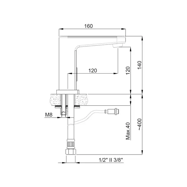 15454501 Sensomax Photocell Змішувач для раковини на фотоелементах, підкл. 1/2, хром Adell (15454501)