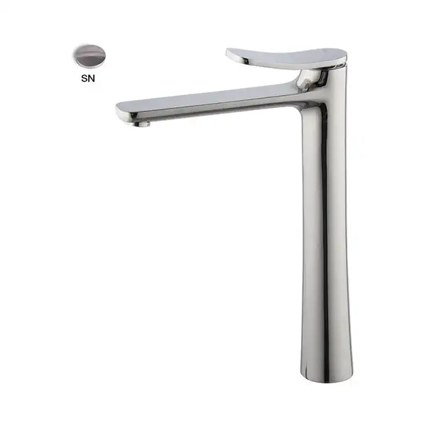 Fima Carlo Змішувач для умивальника високий Fima Flo, браширований нікель (F3801/HSN) (F3801_HSN)