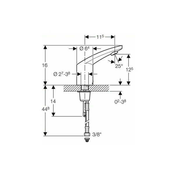 Geberit HyTronic Змішувач для умивальника, хром (116.135.21.1)