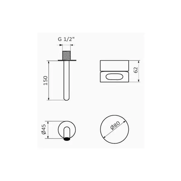 Змішувач для умивальника GRB Incool Inox, хром (90108003)