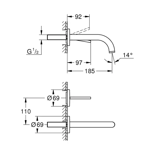 Змішувач для раковини Grohe Atrio M-Size (19287003)