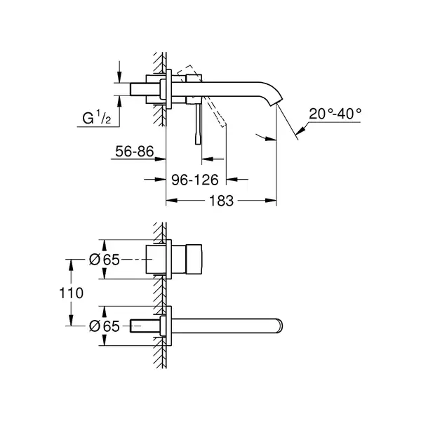 Grohe Essence M-Size Смеситель для умывальника, черный матовый (29192KF1)