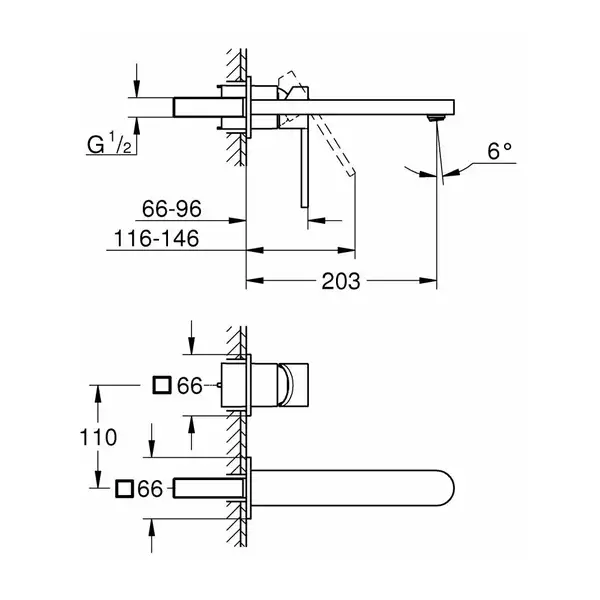 Grohe Plus Смеситель для раковины, L-Size, хром (29306003)