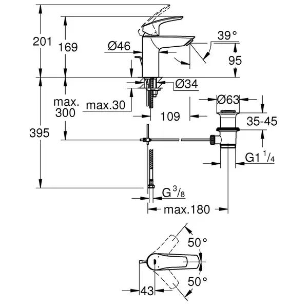 Grohe Eurosmart New Смеситель для раковины, хром (33265003)