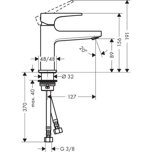 Hansgrohe Metropol 100 Змішувач для умивальника, чорний хром (32500340)