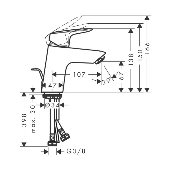 Hansgrohe Logis 70 CoolStart Змішувач для раковини, хром (71075000)