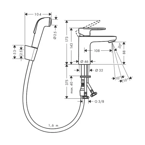 Hansgrohe Vernis Blend 100V Змішувач для умивальника, хром (71215000)