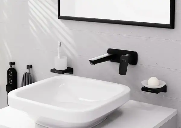 Hansgrohe Logis Змішувач для раковини, настінний, чорний (71220670)
