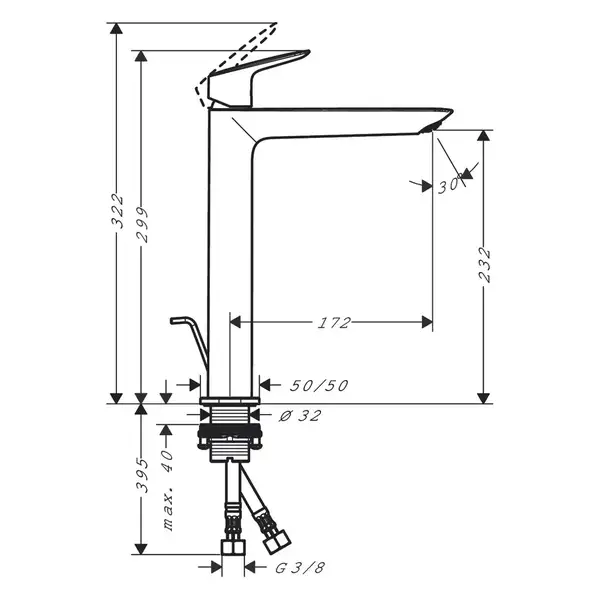 Hansgrohe Logis Fine Змішувач для раковини, чорний матовий (71257670)
