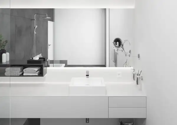 Смеситель для раковины высокий Hansgrohe Vernis Shape (цвет - хром), с донным клапаном (71562000) фото 2 Aquada.com.ua