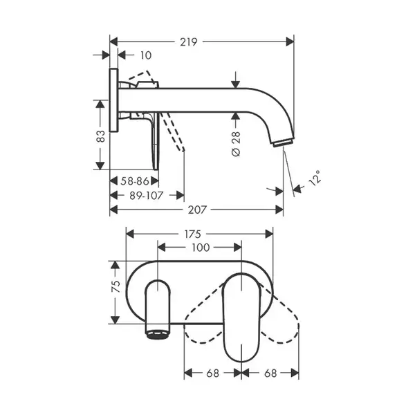 HANSGROHE Vernis Shape Змішувач для умивальника, хром (71578000)