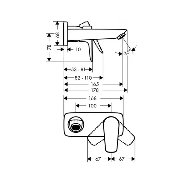 Hansgrohe Talis E Змішувач настінний, хром (71732000)